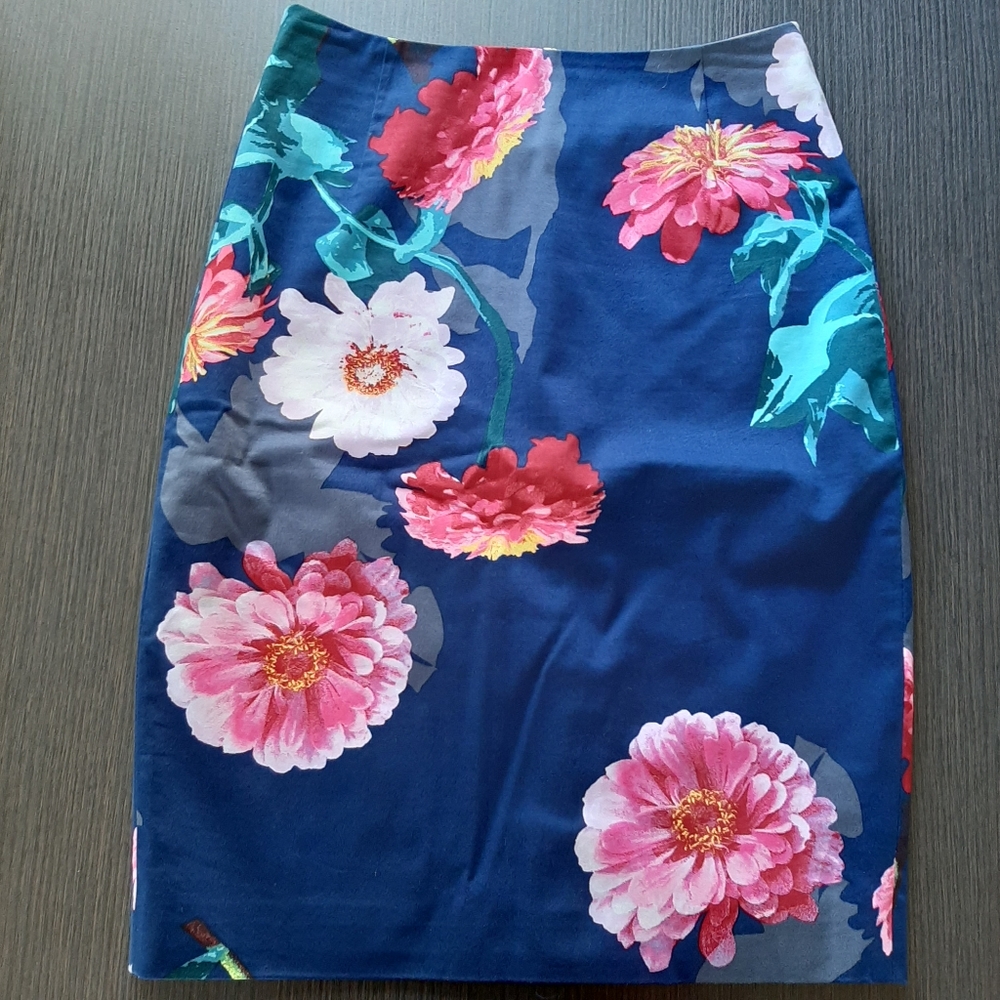 Banana republic blue flowered skirt